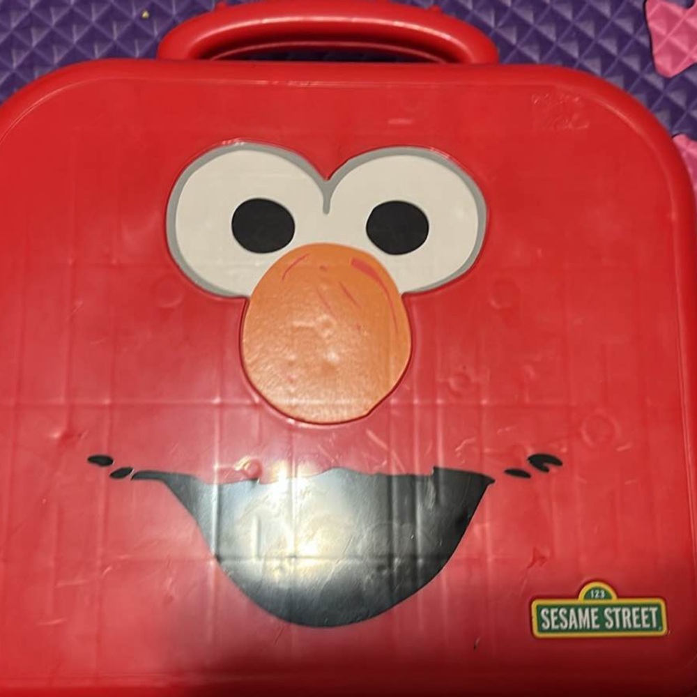 Sesame Street Elmo Face Red and Orange Kids Carry Case
